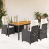 Festnight 5-Piece Black PE Rattan Garden Dining Set for 4 view 1