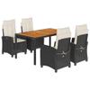 Festnight 5-Piece Black PE Rattan Garden Dining Set for 4 view 2