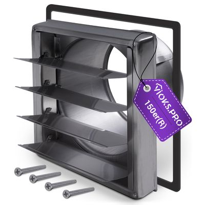 Vioks.pro 150 mm Stainless Steel Exhaust Vent Grille with Flap