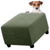 Square Stretch Velvet Footstool Slipcover, 40x40 to 60x60 cm view 1