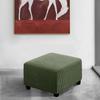 Square Stretch Velvet Footstool Slipcover, 40x40 to 60x60 cm view 2