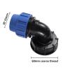 PE Pipe Reducer Adapter, 1/2"/3/4"/1" to 20/25/32 mm, S60 IBC Tank Connection, 32 mm Elbow view 2