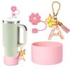 Stanley Cup Accessory Set with Floral Straw Cover, Name Letter, Handle Charm & Silicone Sleeve view 1