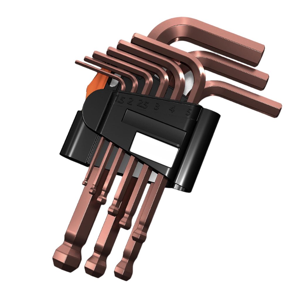 Kingke Hex Key Set, L-Shaped Double-Ended Hex Wrenches, Flat and Ball Ends, Hand Tools