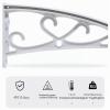 Aluminum Lean-to Arched Door Canopy, Transparent UV-Protected Polycarbonate, 100 × 120 cm (60–150 cm Width) view 4