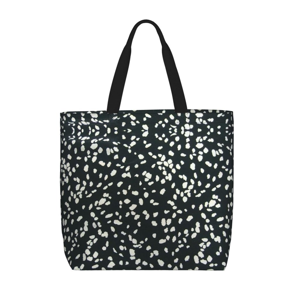Blue Grace Flora Print Shoulder Shopping Bag, Black and White Leopard, One Size