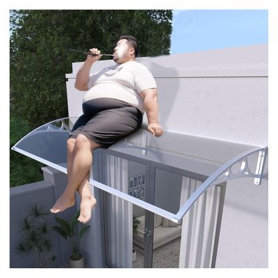 Door Canopy with UV Protection, Aluminum Frame, Transparent Polycarbonate, 120 × 150 cm
