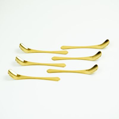 6-Piece Gold Teaspoon Set, High-Gloss Finish, Dishwasher-Safe