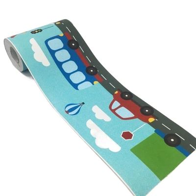 Traffic-Themed Peel-and-Stick Wall Border for Kids’ Rooms