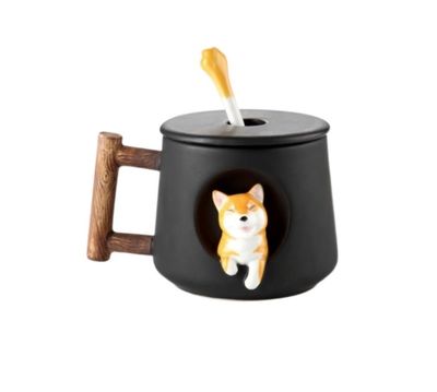 3D Animal Ceramic Coffee Mug with Handle, Matte Finish, 500 ml, Color B