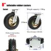 4 Swivel/Fixed Pneumatic Rubber Casters for Furniture and DIY Workbenches view 2