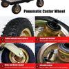 4 Swivel/Fixed Pneumatic Rubber Casters for Furniture and DIY Workbenches view 4