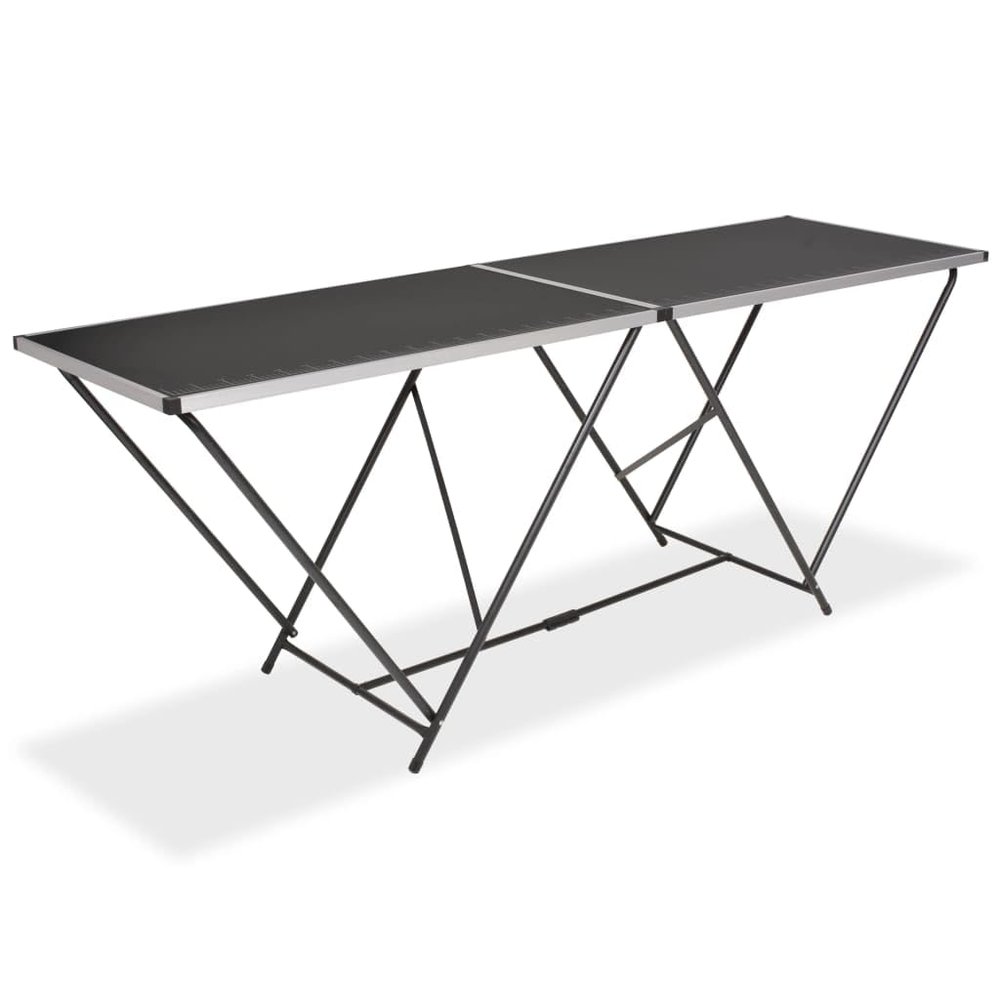 AUUIJKJF Folding Side Table, MDF and Aluminum, 200 x 60 x 78 cm