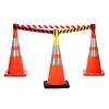 Tavkomco Retractable Traffic Cone Barrier Tape, 2/3/5/10 m, Cone-Mounted Emergency Warning Belt with Automatic Retraction view 3