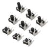100-Piece 6x6mm PCB Right-Angle Momentary Tactile Push Buttons with Standoff, 6x6x7.5mm view 3