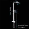 Thermostatic Shower System with Square Mixer, Rain Showerhead and Hand Shower, Adjustable Chrome Brass, B view 4