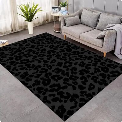 PASPRT Leopard Print Rug - Black Leopard Decor - 80 x 150 cm - Non-Slip Living Room Rug