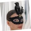 Abaodam 12 Reusable Feather Masks for Masquerade Balls and Cosplay, Black view 4