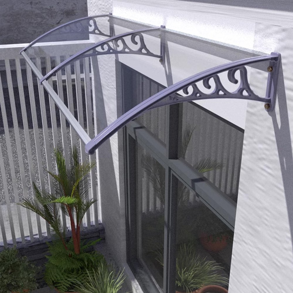 Window and Door Awning, Polycarbonate Canopy, UV-Resistant Weather Protection