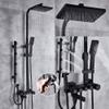 Shower Faucet Set, 5-Function Switch, Wall-Mounted, Rain Shower Head with Hand Shower, Bathtub Spout and Bidet Mixer Faucet, Matte Black view 1