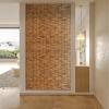 MMleYN Natural Reed Fence, 60–140 cm Tall, Bamboo Privacy Screen, Carbonized Color view 1