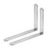 QUARKZMAN 2-Pack Slotted Stainless Steel Angle Brackets, 165 x 120 x 3.2 mm, 90-Degree L Brackets for Furniture and Tables, Silver view 1