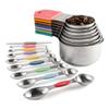 Ruuizksa 16-Piece Magnetic Stainless Steel Measuring Cup and Spoon Set, 7 Cups, 8 Double-Sided Spoons with Leveling Tool, Multicolor view 1