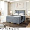 MEBLINI Dani Gold Box Spring Bed with Storage, 200 x 200 cm, H3 Gray Velvet view 2