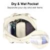 Ceneda Women's 20-Inch Sports Duffel Bag with Wet and Shoe Compartments, Ivory view 3