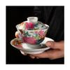 ZZTWER Chinese Palace-Style Ceramic Gaiwan Tea Cup with Lid view 1