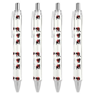 fifbird Kyokushin Karate Retractable Ballpoint Pens, 0.5 mm, Black Ink, 4-Pack