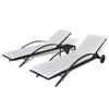 FUDUGEHMIOFWFJJ PE Rattan Sun Lounger Set with Table, Black view 2