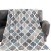 fifbird Flannel Throw Blanket, 40 x 60 in, Moroccan Plaid Abstract Geometric Pattern, Soft Warm Blanket for Bed, Sofa, Couch, Travel, Camping and Kids view 2