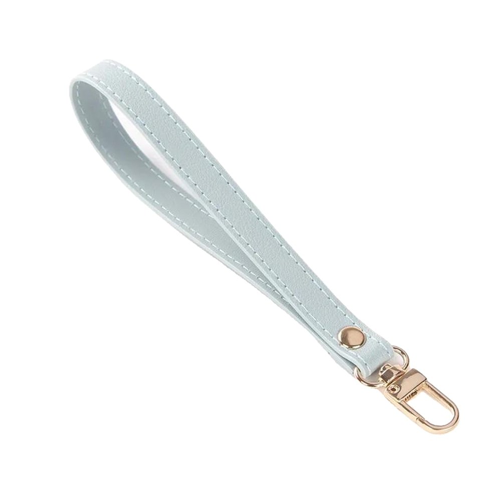 ZacLAy Leather Purse Wrist Strap with Gold Clasp, Light Blue, One Size
