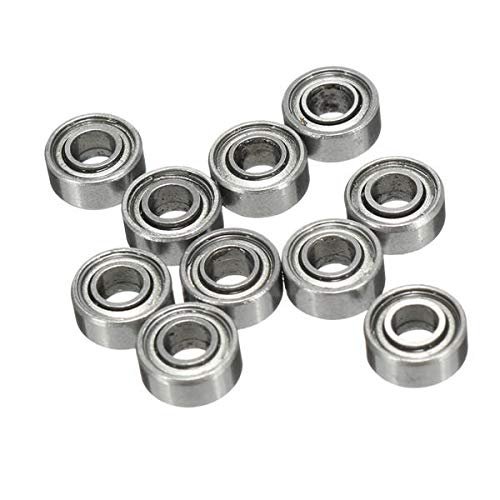 10-Pack 683ZZ 3 × 7 × 3 mm Deep-Groove Double-Shielded Miniature Ball Bearings