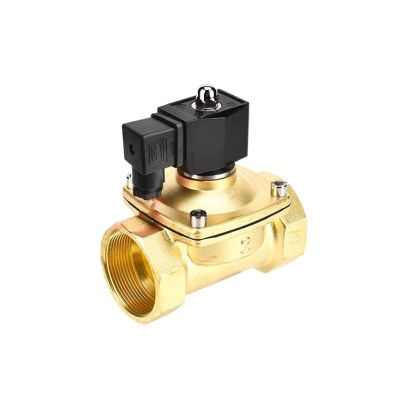 2-Inch 2-Way IP65 Brass Water Solenoid Valve, Normally Closed/Open, 1 Pc. (Size: 2 in, Color: 24VAC_NORMALLY CLOSED)