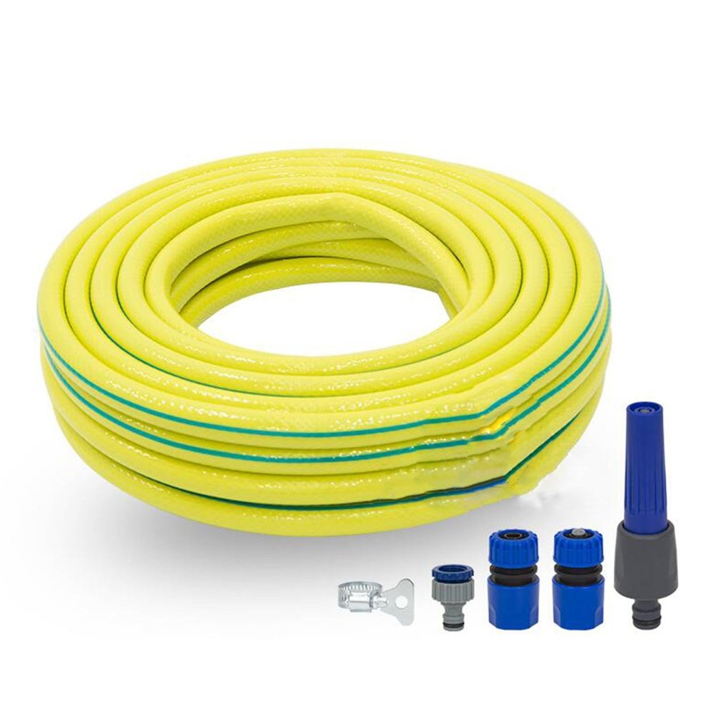 WolFum 12 mm Garden Hose Reel, 3-Layer PVC High-Pressure Water Hose with Connectors, Flexible Kink-Free Rubber Hose for Irrigation