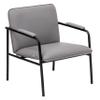 Baroni Home Lounge Chair with Iron Frame and Armrests, Mid-Century Modern Design, Gray, 78 x 59 x 64 cm view 1