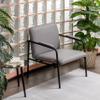 Baroni Home Lounge Chair with Iron Frame and Armrests, Mid-Century Modern Design, Gray, 78 x 59 x 64 cm view 2