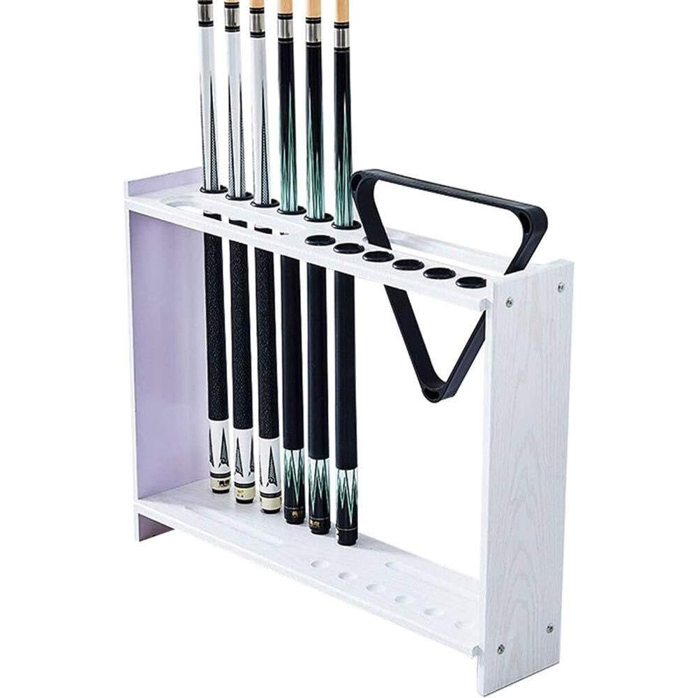 Pool Cue Rack, 57 cm Tall, Square, 12 Slots, White