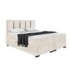 MEBLINI Antonio Black Box Spring Bed with Storage, 63" x 87", H4/Cream Velvet view 1