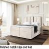 MEBLINI Antonio Black Box Spring Bed with Storage, 63" x 87", H4/Cream Velvet view 2