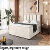 MEBLINI Antonio Black Box Spring Bed with Storage, 63" x 87", H4/Cream Velvet view 3