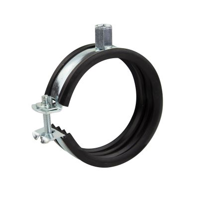 Hinged Pipe Clamps with Rubber Insert, 59–65 mm, 25-Pack