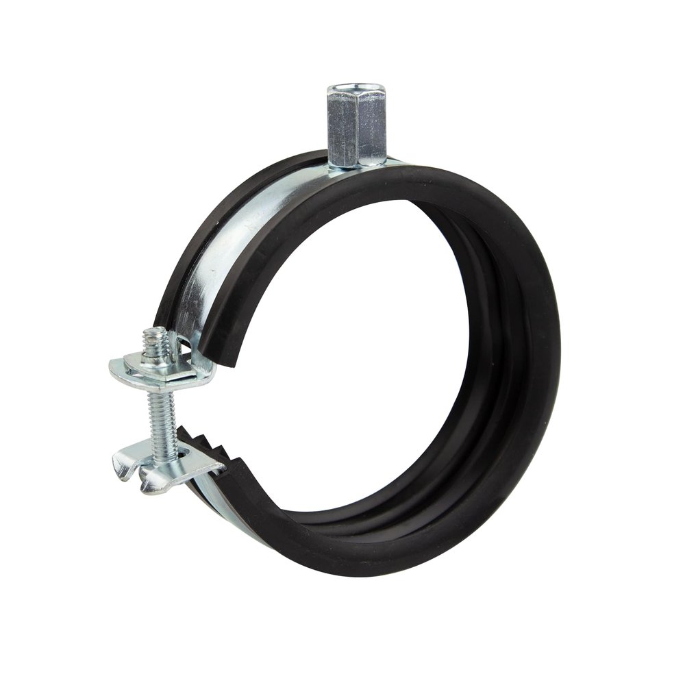 Hinged Pipe Clamps with Rubber Insert, 59–65 mm, 25-Pack