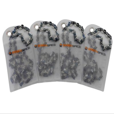 SGENSPEZI Set of 4 Chainsaw Chains, 3/8" Low-Profile, 1.1 mm, 50 Drive Links, Semi-Chisel