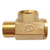 COFEDON Brass Threaded Tee Fitting, Male/Female/Female, 1/2 in view 2