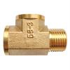 COFEDON Brass Threaded Tee Fitting, Male/Female/Female, 1/2 in view 3