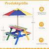 SOARS Wooden Kids' Picnic Table Set with UV-Protective Umbrella, Colorful view 4