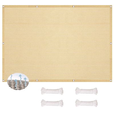 Rectangular Shade Sail 2.8 x 10 m, HDPE, UV-Resistant, Cream, with Eyelets and Fastening Kit